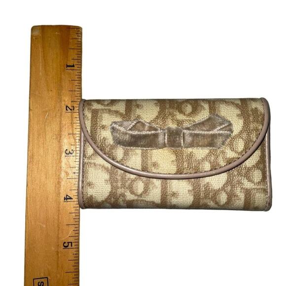 CHRISTIAN DIOR 4 Hooks Key Holder Trotter Canvas Leather Beige/Cream - Picture 5 of 14